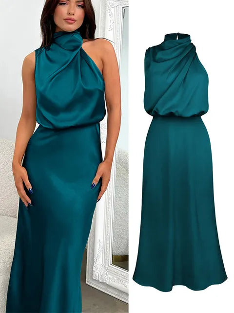 Elegante satijnen jurk 14