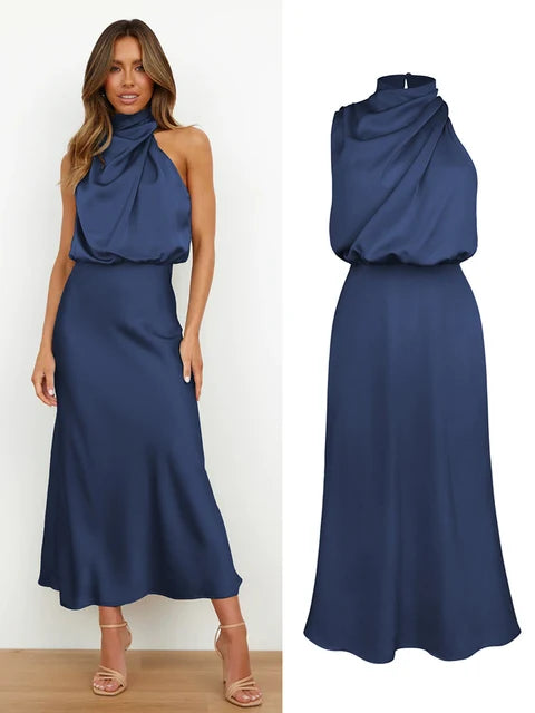 Elegante satijnen jurk 15