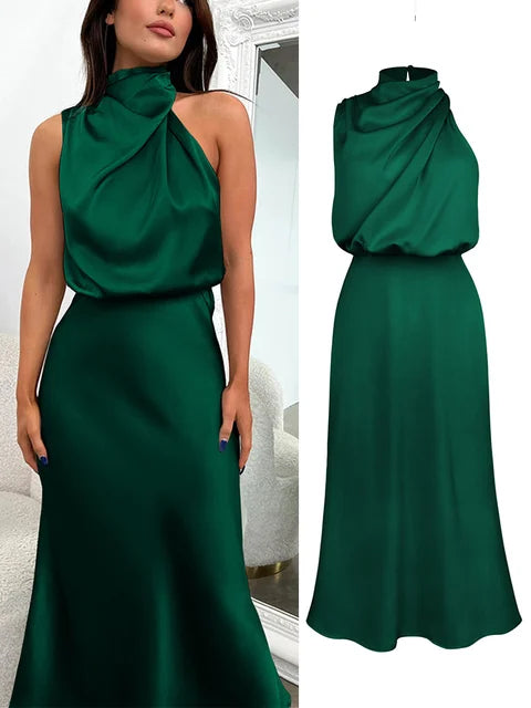 Elegante satijnen jurk 7