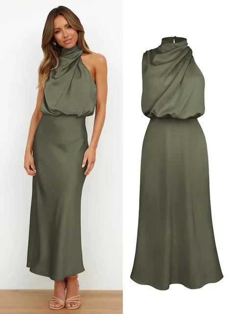 Elegante satijnen jurk 8