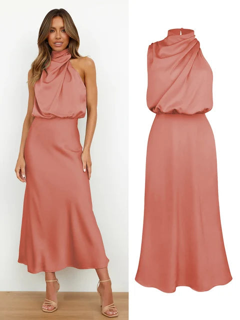 Elegante satijnen jurk 9
