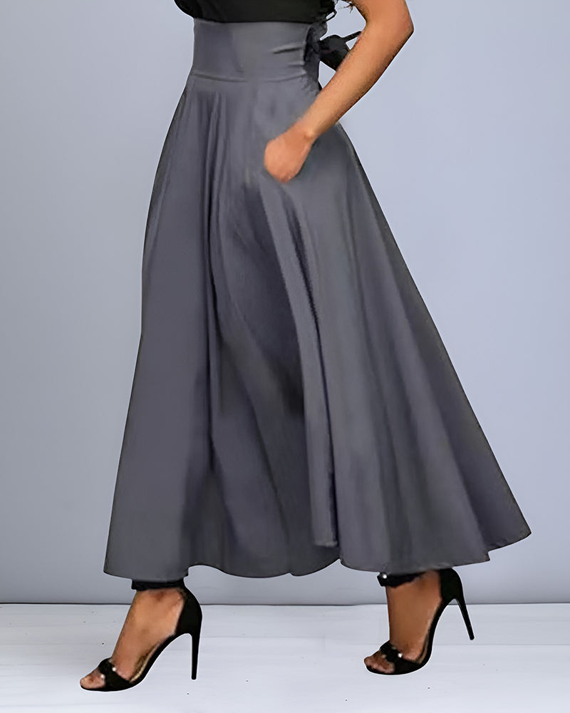 Eleganter Langer Rock Damen mit Hoher Taille – Saphira