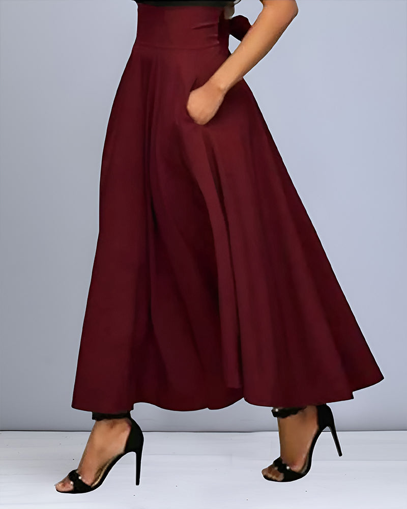 Eleganter Langer Rock Damen mit Hoher Taille – Saphira