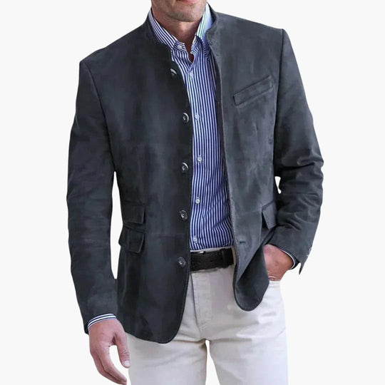 Eleganter Herren Blazer Stehkragen | Sakko Herren 4