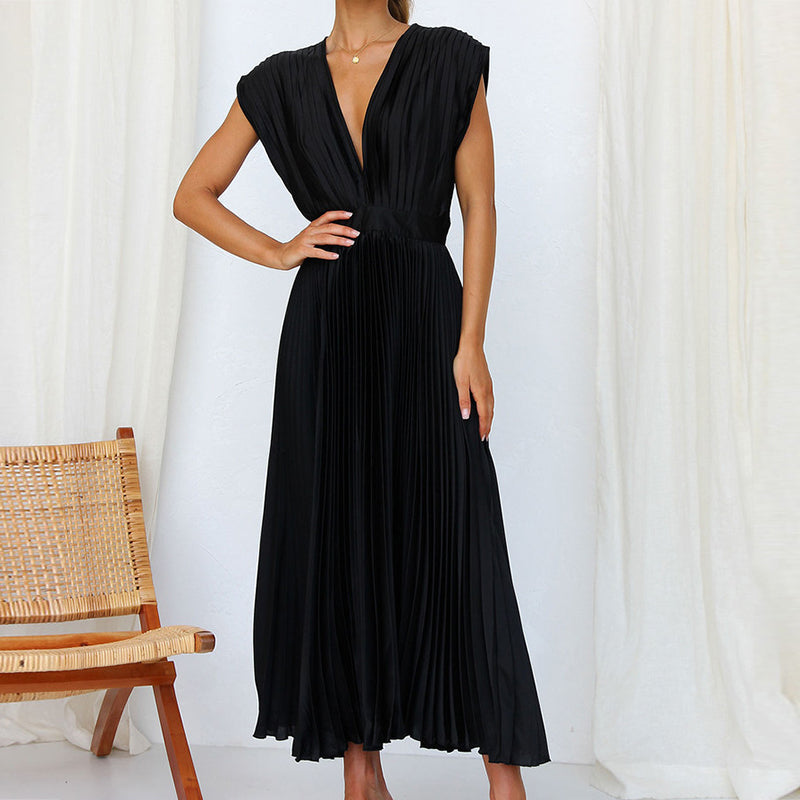 Elegantes Ärmelloses Maxi-Galakleid Damen mit V-Ausschnitt - Sophie