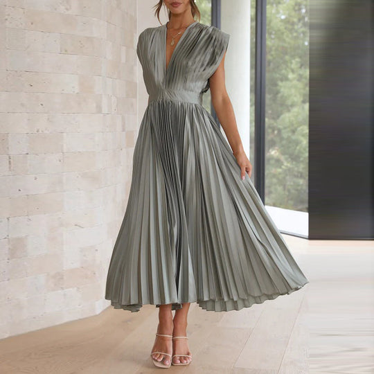Elegantes Ärmelloses Maxi-Galakleid Damen mit V-Ausschnitt - Sophie
