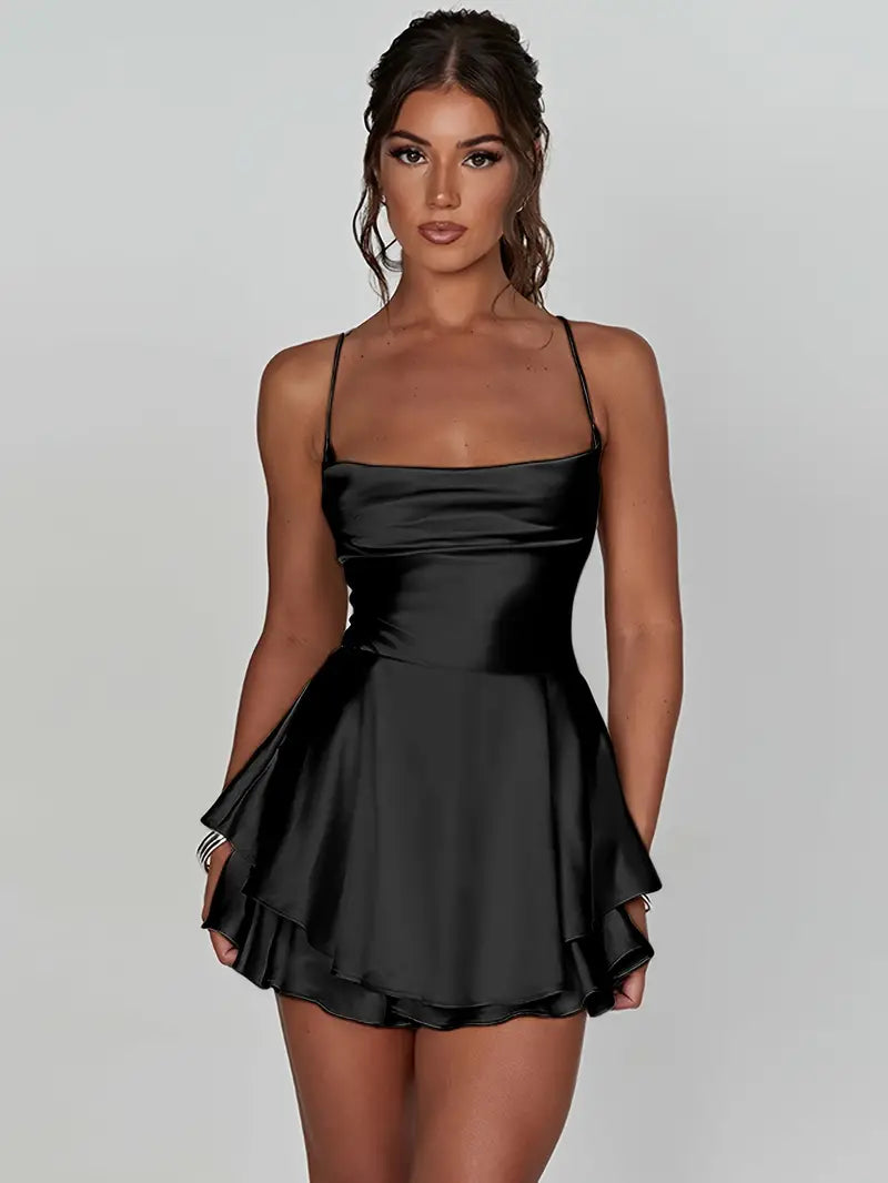 Elegantes Geripptes Mini-Cocktailkleid Damen - Sharon 1