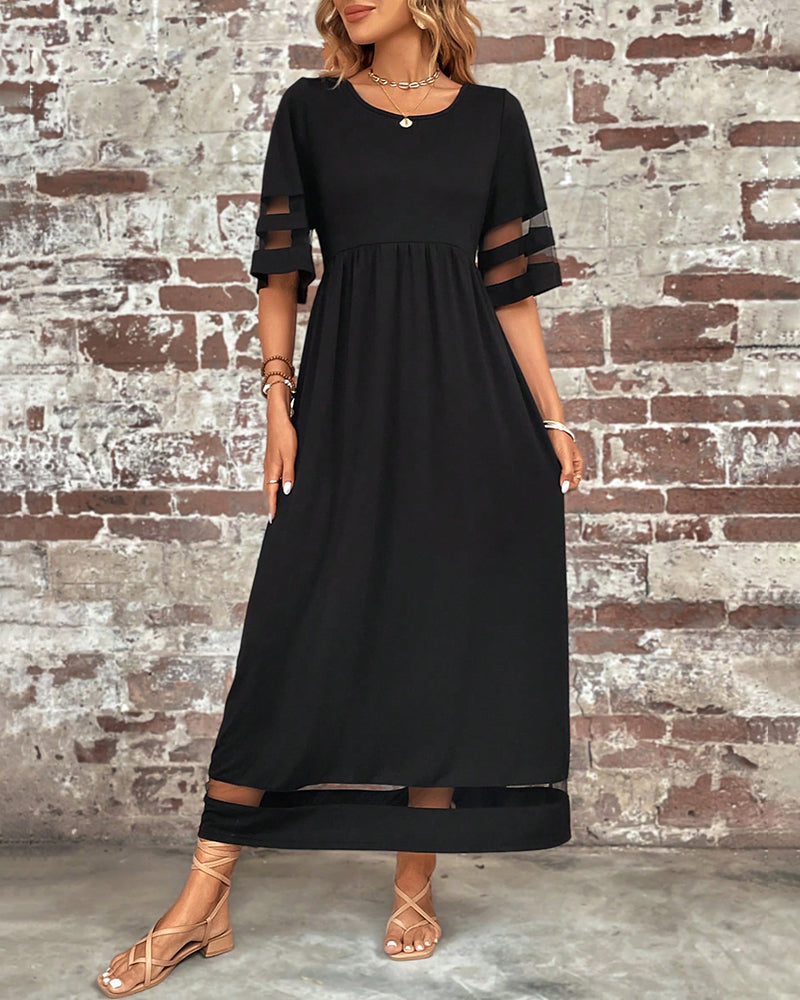 Elegantes Midi-Sommerkleid Damen mit Rundhalsausschnitt - Arya 1