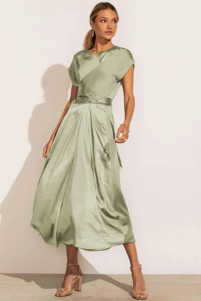 Elegantes Satin-Midi-Festkleid Damen - Evangeline