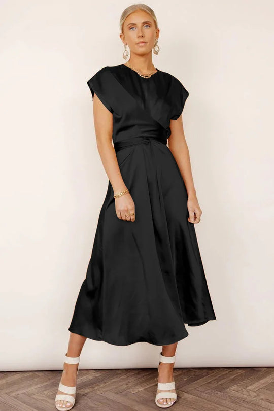Elegantes Satin-Midi-Festkleid Damen - Evangeline