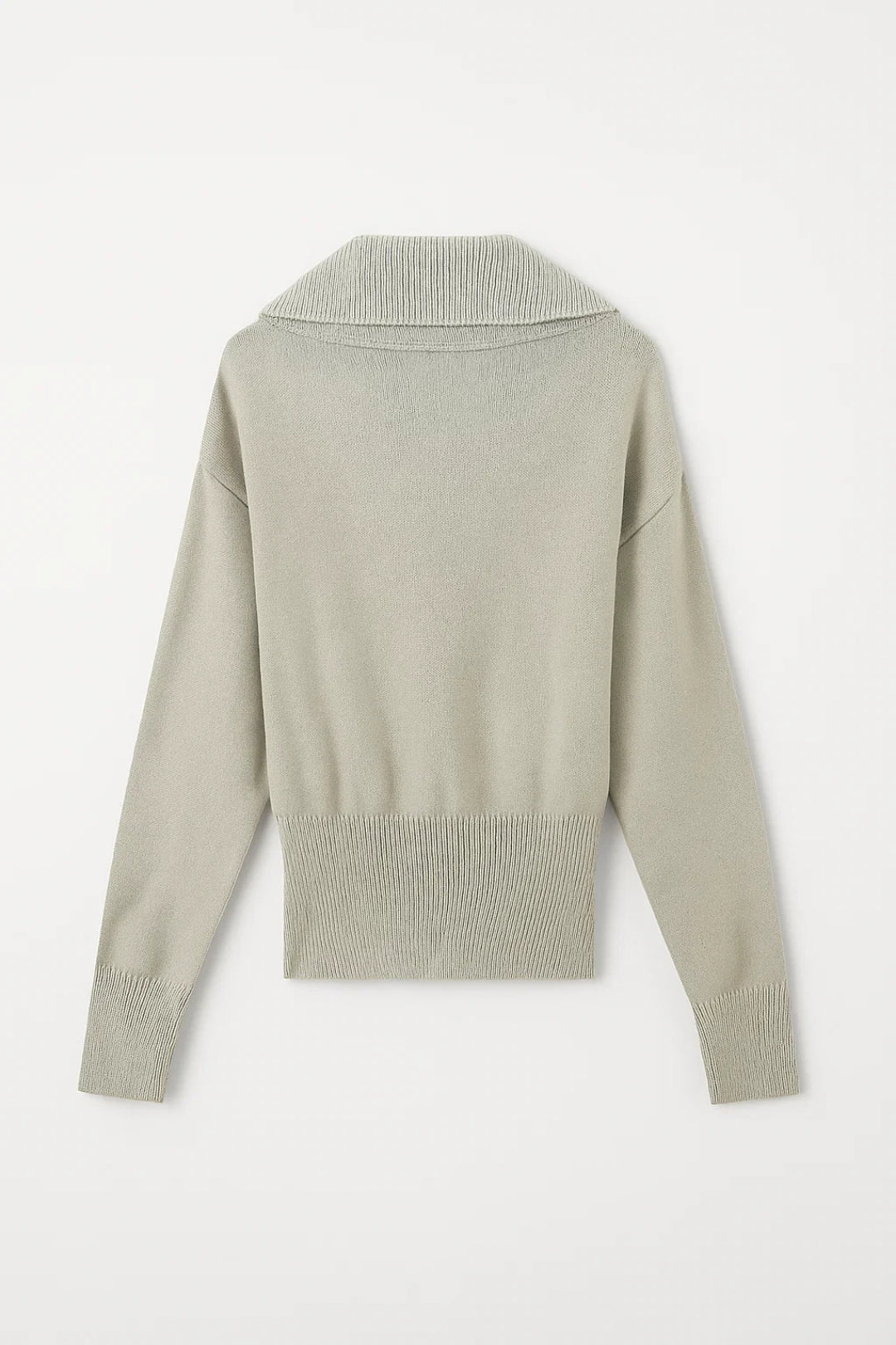 Émérence Dames Gebreide Polo Sweater | Lange Mouwen | Saliegroen 2