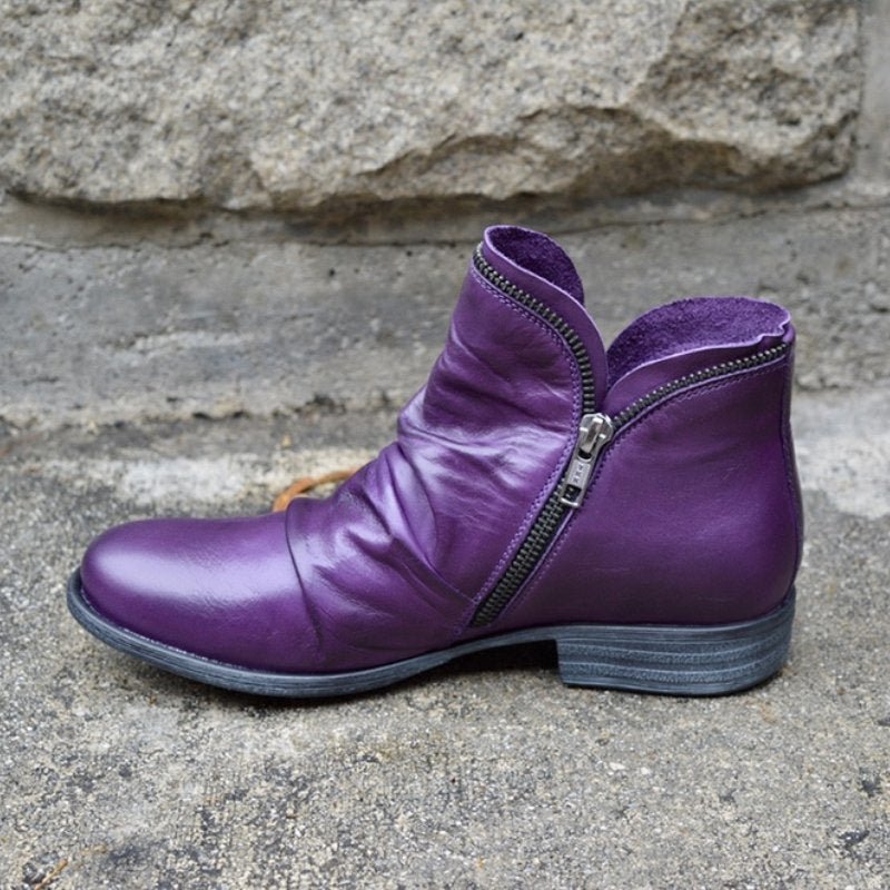 Enkellaarsjes voor dames, zijrits, gerimpeld detail | Dagelijks comfort 3