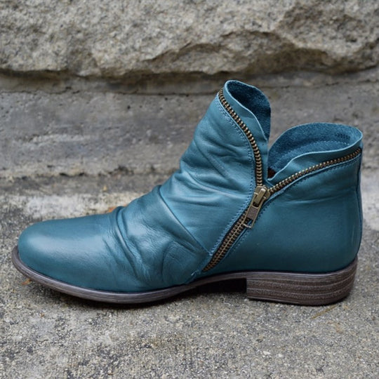Enkellaarsjes voor dames, zijrits, gerimpeld detail | Dagelijks comfort 4