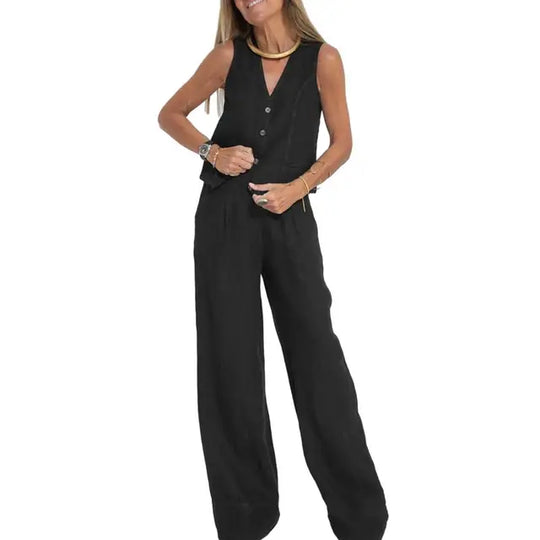 Entspannt-Schickes Set aus Strickjacke und Hose Damen - Loïs 2