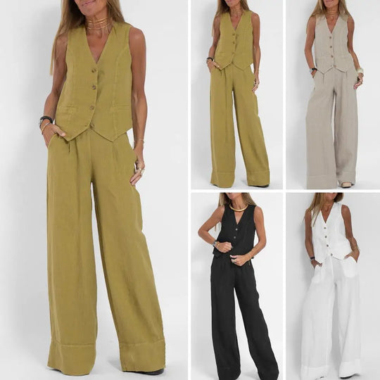 Entspannt-Schickes Set aus Strickjacke und Hose Damen - Loïs 9