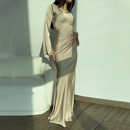 Festliches Elegantes Maxi-Sommerkleid Damen mit Langen Ärmeln - Harriet