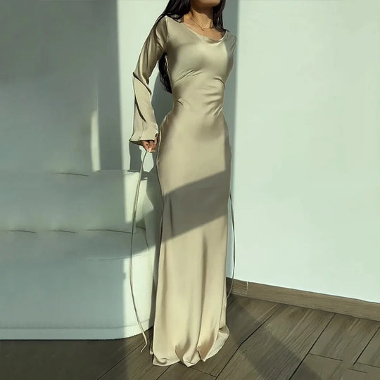 Festliches Elegantes Maxi-Sommerkleid Damen mit Langen Ärmeln - Harriet