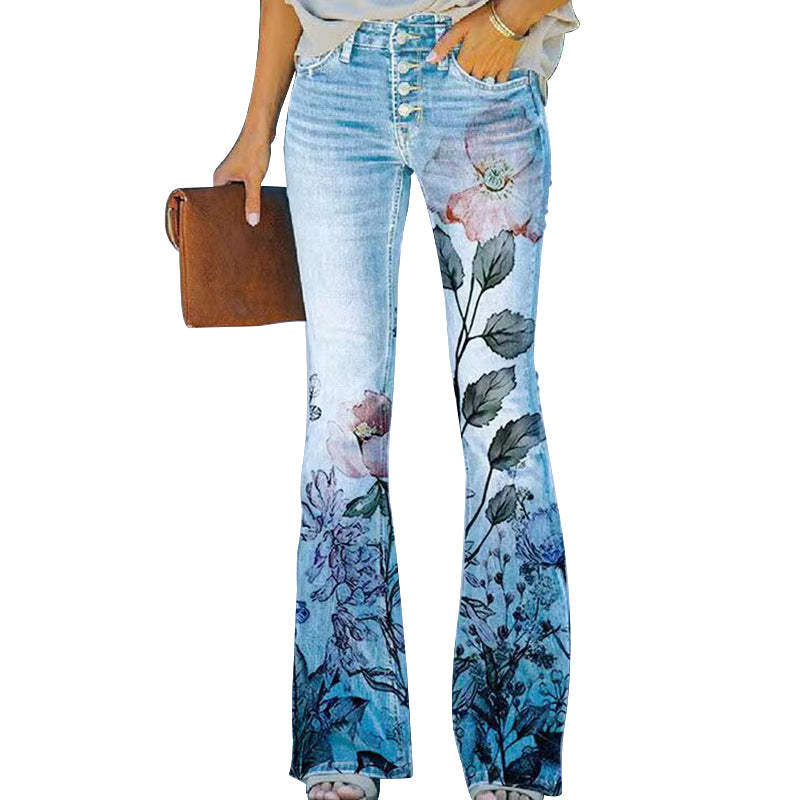 Flare-jeans met 4 knopen 0