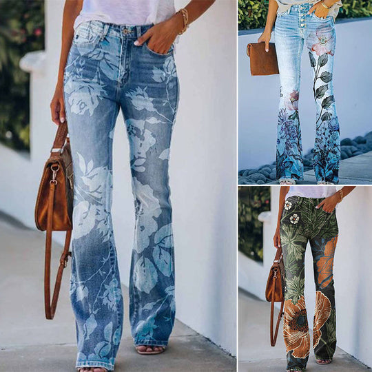 Flare-jeans met 4 knopen 3