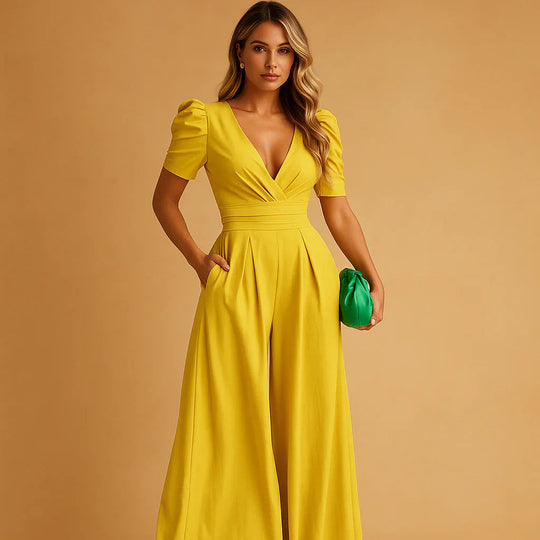 Flatterende jumpsuit met pofmouwen 2