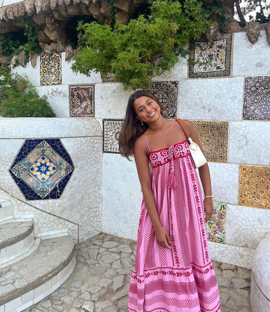 Fließendes Maxi-Sommerkleid Damen - Rosa 6