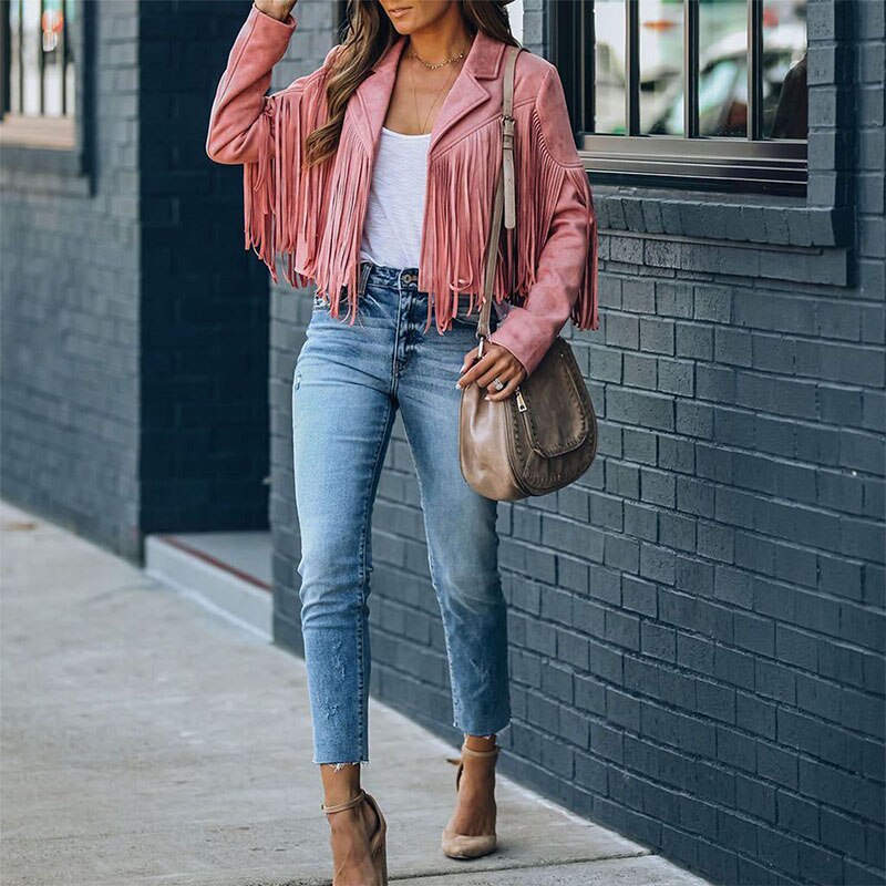 Fransenjacke Damen | Boho Stil mit Fransenbesatz 14