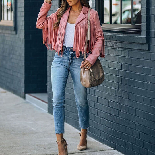 Fransenjacke Damen | Boho Stil mit Fransenbesatz 14