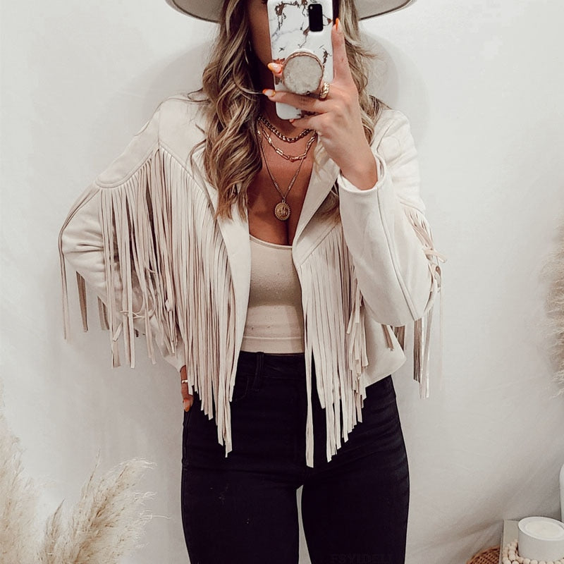 Fransenjacke Damen | Boho Stil mit Fransenbesatz 15
