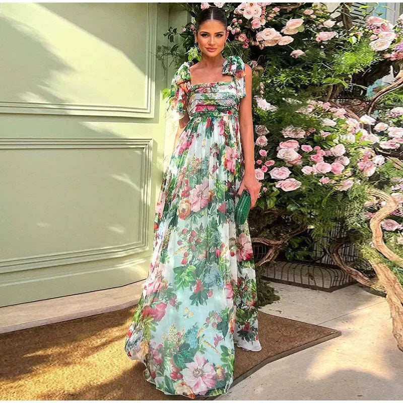 Garten-Inspiriertes Maxi-Partykleid Damen - Jane