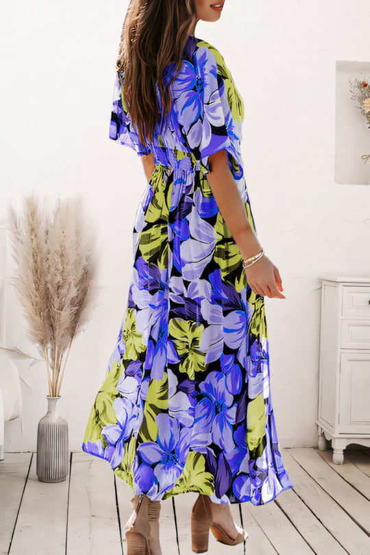 Geblümtes A-Linien-Maxi-Sommerkleid Damen - Orlinae 4