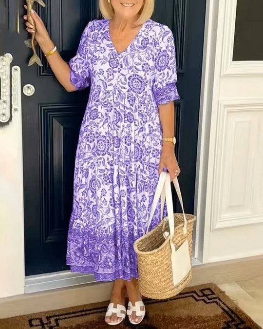 Geblümtes Maxi-Sommerkleid Damen - Louise 3
