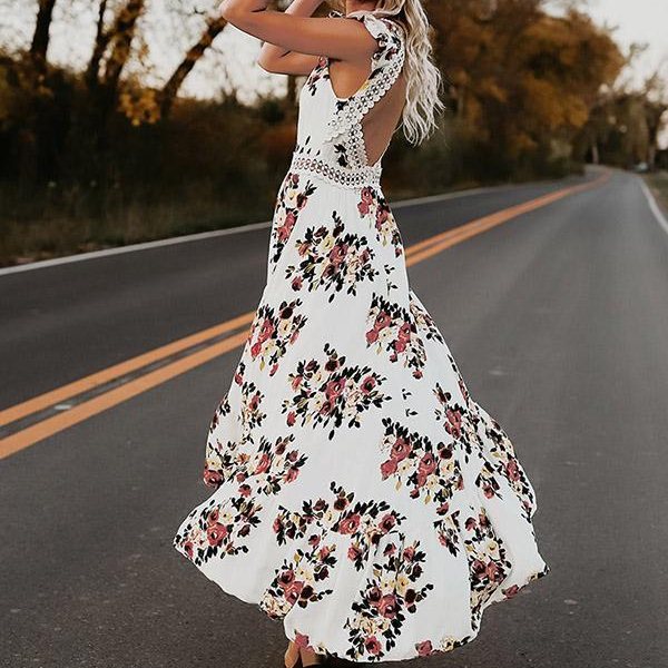 Geblümtes Maxi-Sommerkleid Damen - Viviana 2
