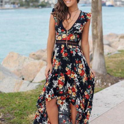Geblümtes Maxi-Sommerkleid Damen - Viviana 3