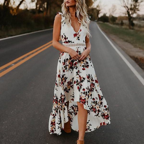 Geblümtes Maxi-Sommerkleid Damen - Viviana 1