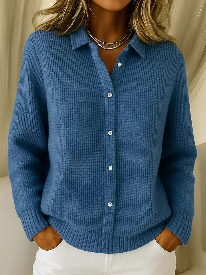 Gebreide Polo Dames | Gebreide polo met elegante structuur