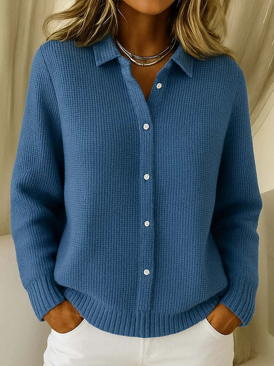 Gebreide Polo Dames | Gebreide polo met elegante structuur