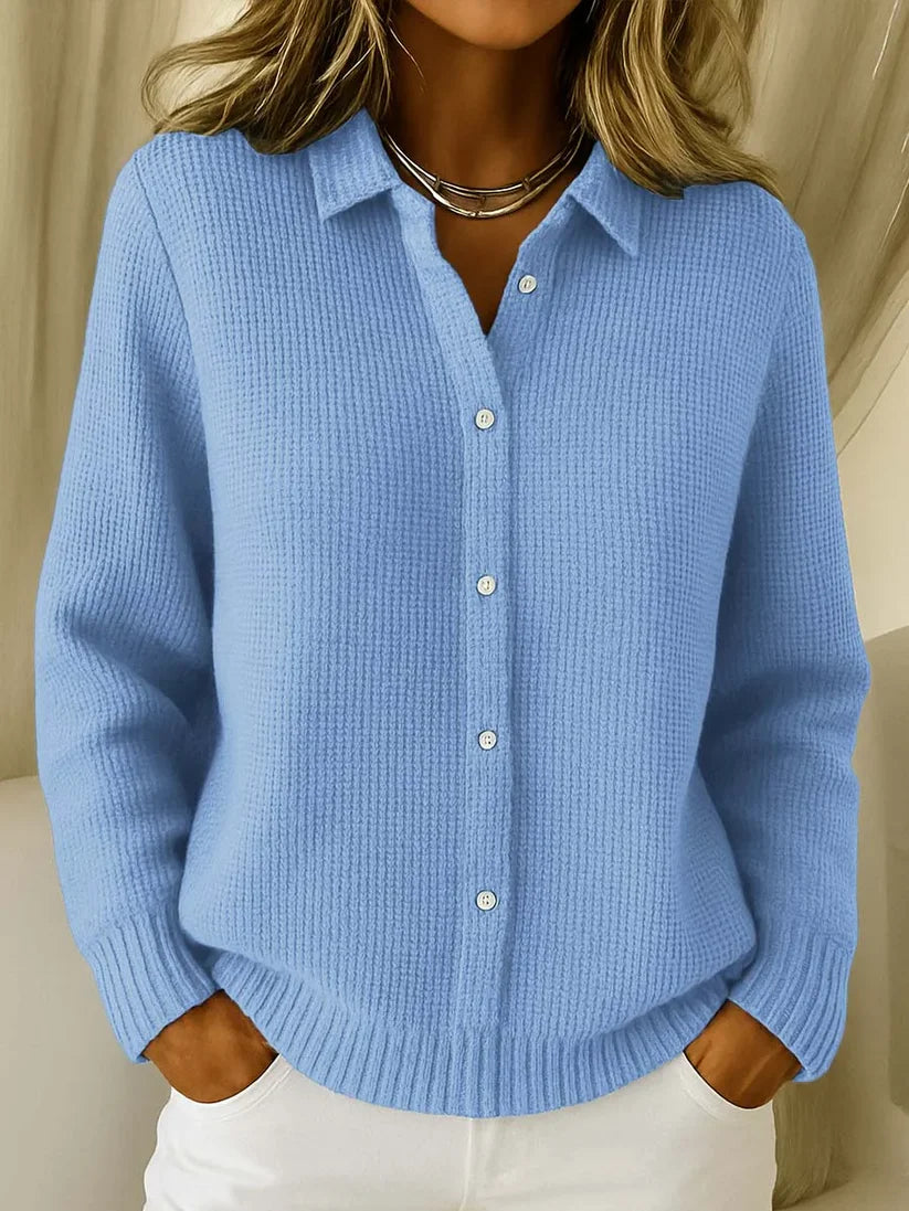 Gebreide Polo Dames | Gebreide polo met elegante structuur