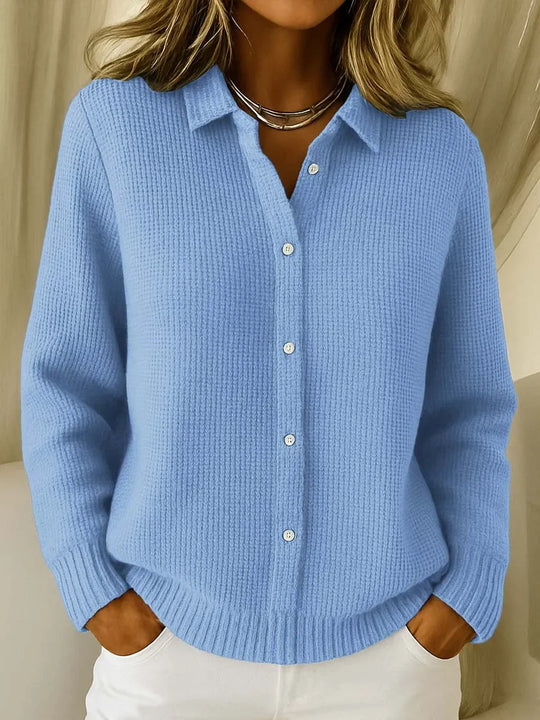 Gebreide Polo Dames | Gebreide polo met elegante structuur