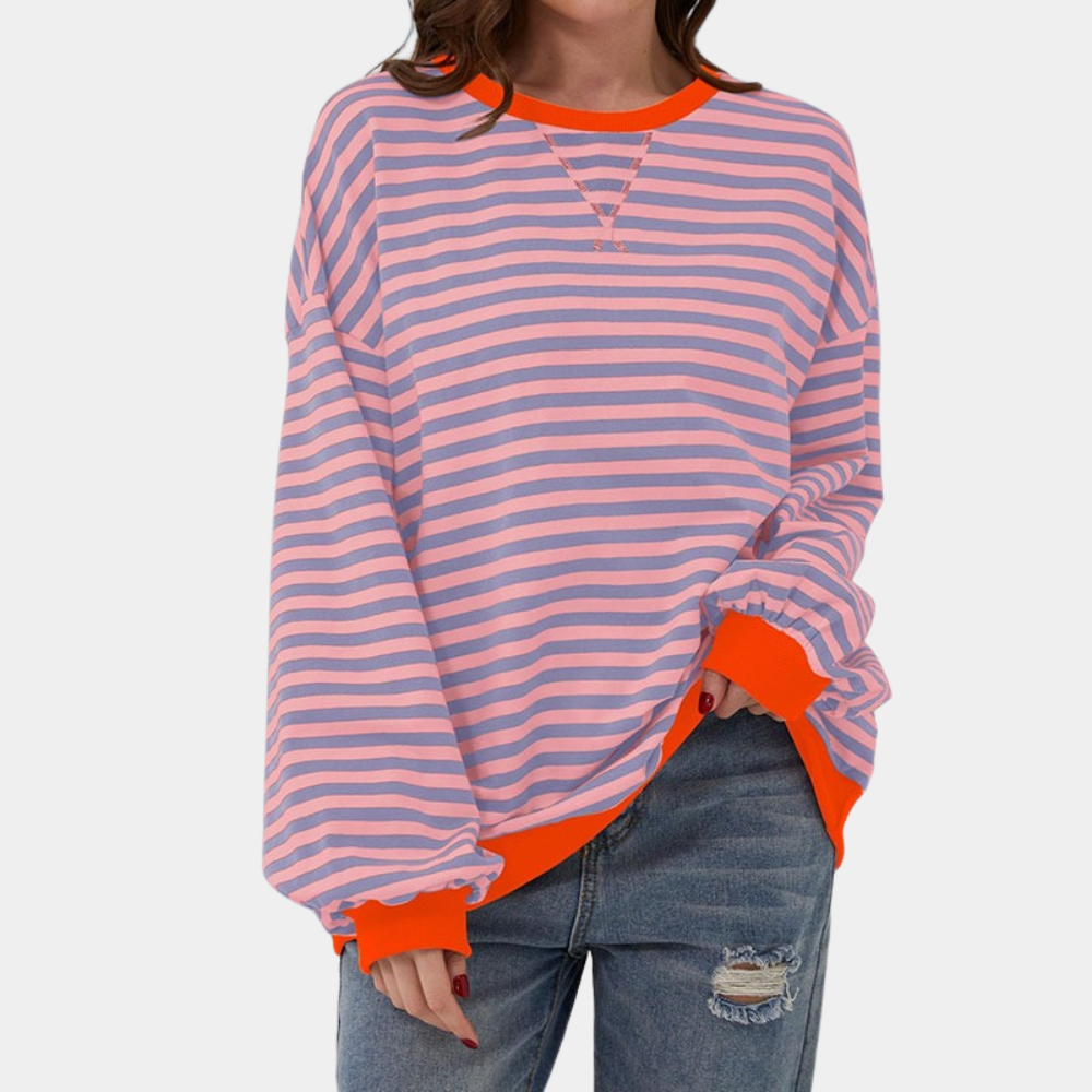 Gebreide Oversized Gestreepte Trui van Wol 3