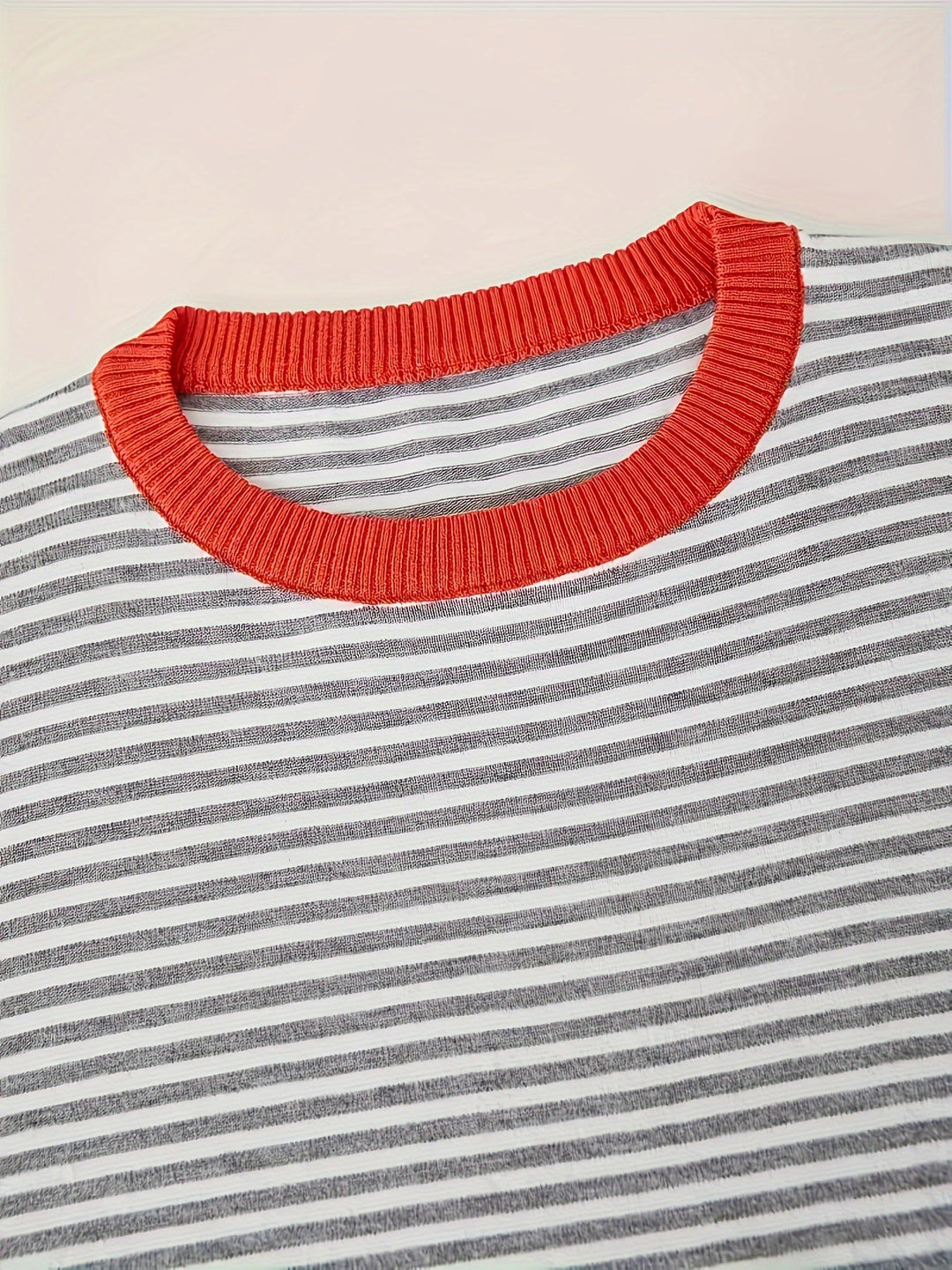 Gebreide trui - Color Block strepen & ronde hals ontwerp 4