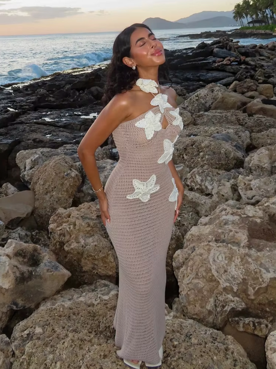 Gehäkeltes Maxi-Strandkleid Damen - Lauri 6