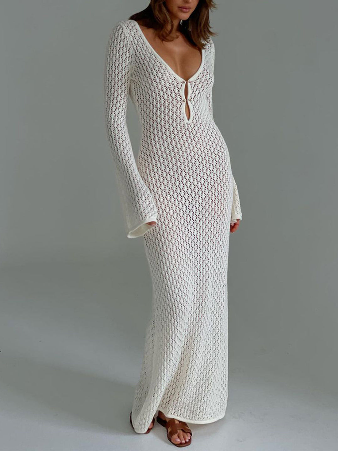 Gehäkeltes Maxi-Strandkleid Damen - Sara