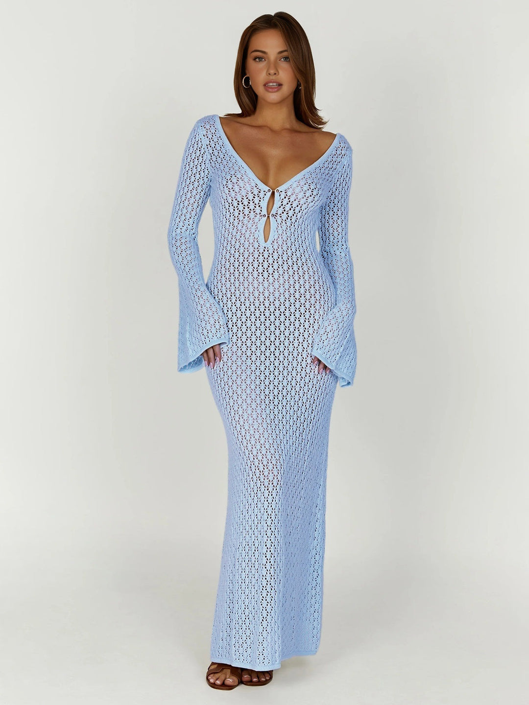 Gehäkeltes Maxi-Strandkleid Damen - Sara