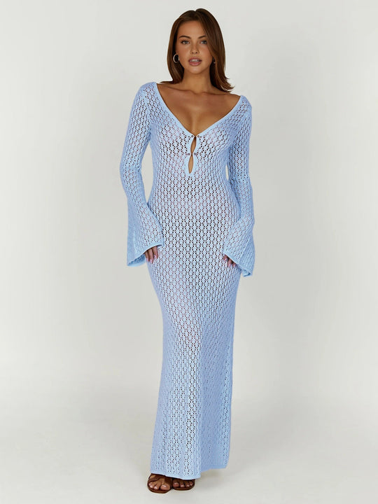 Gehäkeltes Maxi-Strandkleid Damen - Sara
