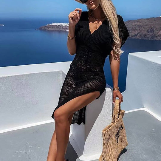 Gehäkeltes Strandkleid Damen - Fleur 3