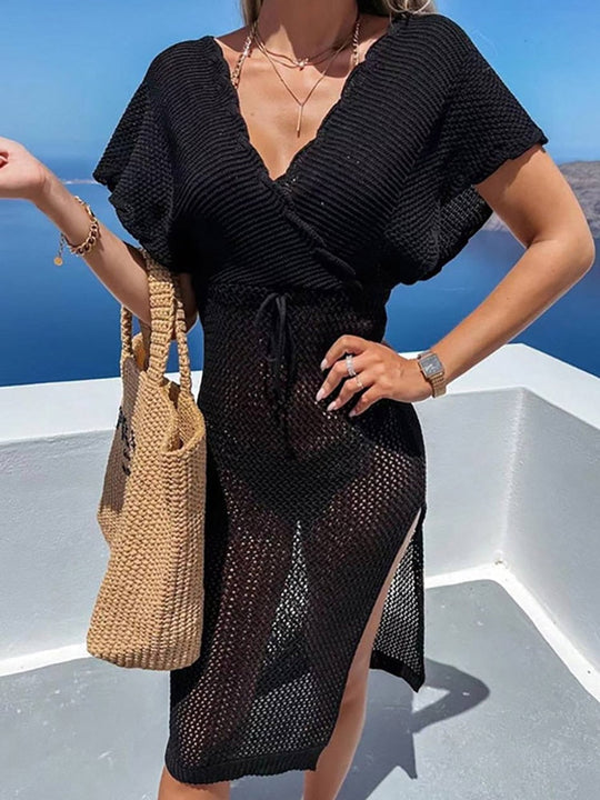 Gehäkeltes Strandkleid Damen - Fleur 5