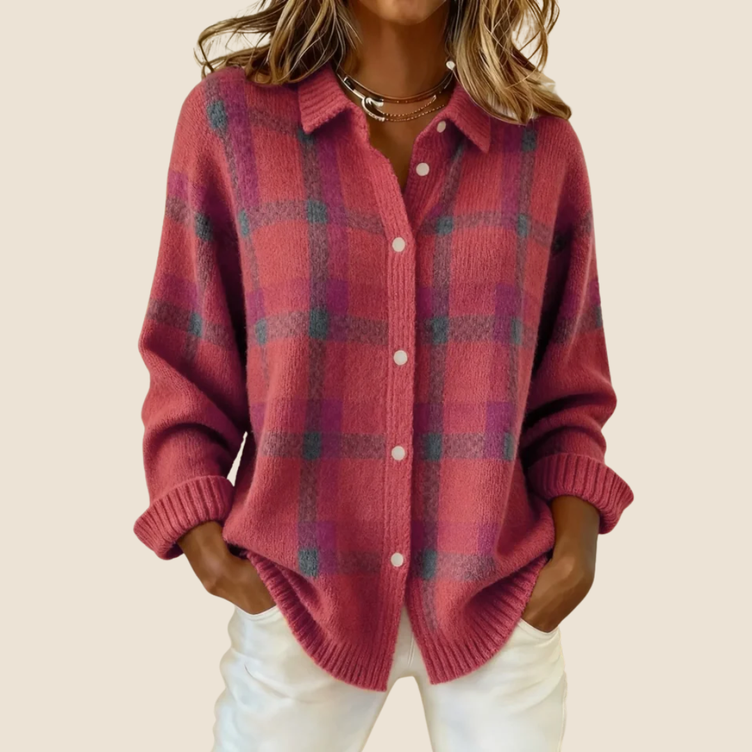Geruit Vest Dames | Knoopsluiting & Warmte 3
