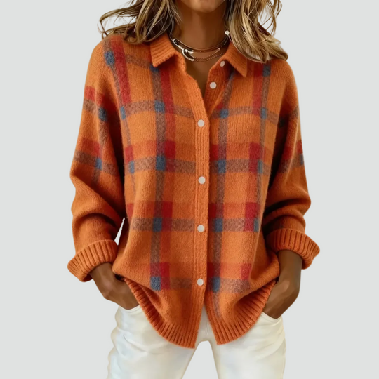 Geruit Vest Dames | Knoopsluiting & Warmte 1