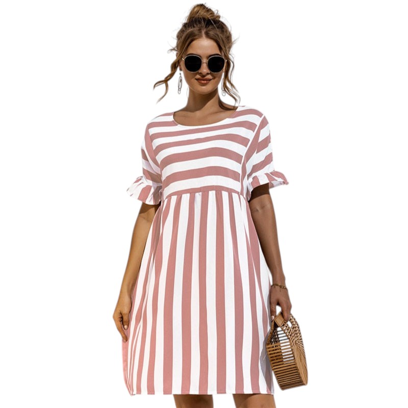 Gestreiftes Lässiges Minikleid Damen - Olivia 6