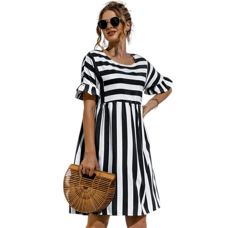 Gestreiftes Lässiges Minikleid Damen - Olivia 7